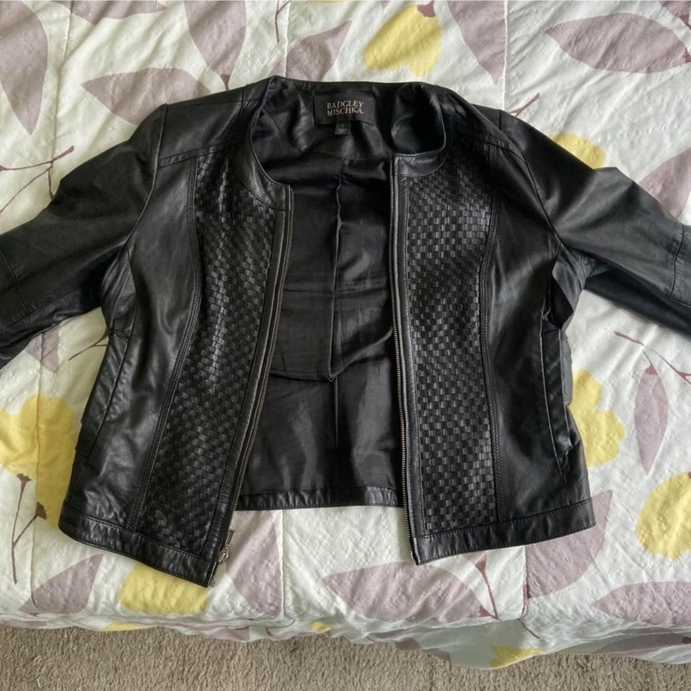 Badgley Mischka Black Leather Jacket